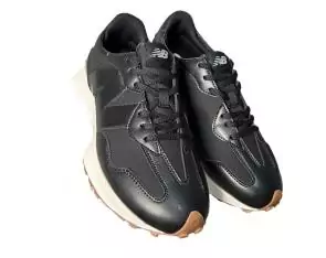 new balance 327 baskets et sneakers black gum noir leather ws327lb